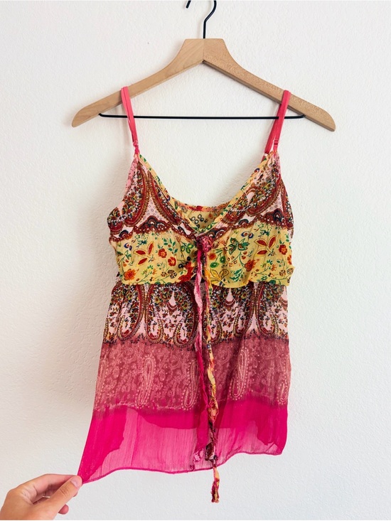 Vintage Tops - Vintage Y2K Boho Festival Paisley Tank Top